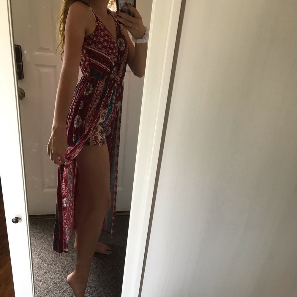 AS U WISH: GEOMETRIC PATTERN FLOWING ROMPER